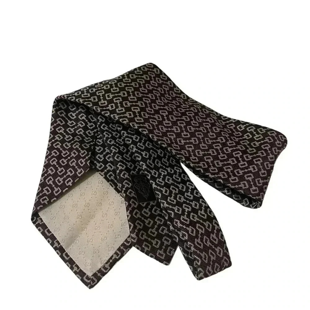 Gucci Horsebit silk jacquard tie in new conditions - Picture 4 of 10